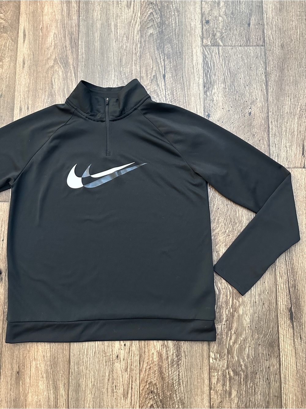 Nike Running Dri-Fit 1/4 Zip Mid Layer Running Mock Neck Top Women’s Sz M Black